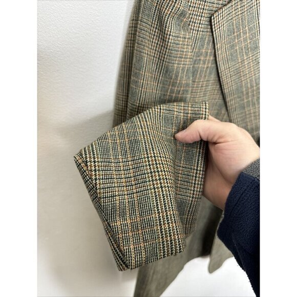 Vintage 70’s Harrodale Tweed Blazer Gray Green Men 42 Woodwards WKRP Herb - Picture 3 of 9
